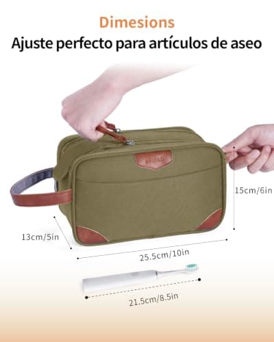 ECOHUB Toiletry Bag for Men, Water-Resistant Travel Wash Bag with Wet Pocket, Recycled Dopp Kit Shaving Bag Fit Full Size Toiletries, Wide-Open Dual Zipper Cosmetic Makeup Organizer, Yellow — view 5