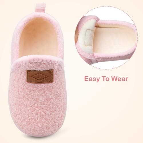 JIASUQI Toddler Slippers Boys Girls Slip on House Shoes Lightweight Baby Sock Shoes Outdoor Kid Walking Shoes(Pink 142,UK Size 5.5-6) — view 2