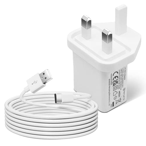 5V 2A Portable Charger UKCA Listed AC DC Adapter Universal Travel USB Wall Plug with 5M/16.4FT USB A to Type C Cable for Phones, Tablets, Speakers, Smart Watches, Headphones, and More