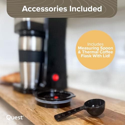 Quest One Cup Coffee Maker with 420ml Stainless Steel Travel Mug — view 4