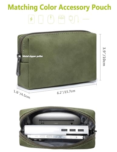 HYZUO 13 Inch Laptop Case Sleeve with Stand for MacBook Air, Olive Green — view 5