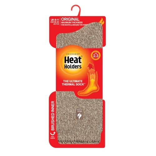 HEAT HOLDERS - Mens & Womens 2.3 Tog Original Thermal Socks | 3 Sizes | Thick Warm Fluffy Insulated Socks for Winter | Ideal for Raynauds (6-11, Oat) — view 4