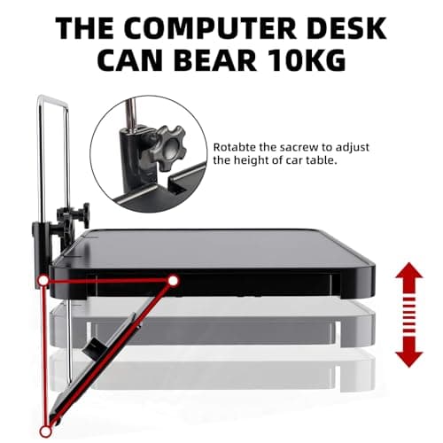 Car Steering Wheel Table - Multi-function Car Table for Laptop, Car Travel Accessories for Long Trips, Vehicle Seat Backseat Headrest Table Desk for Food Cup Holder, Car Tray Table for Kids Adults — view 3