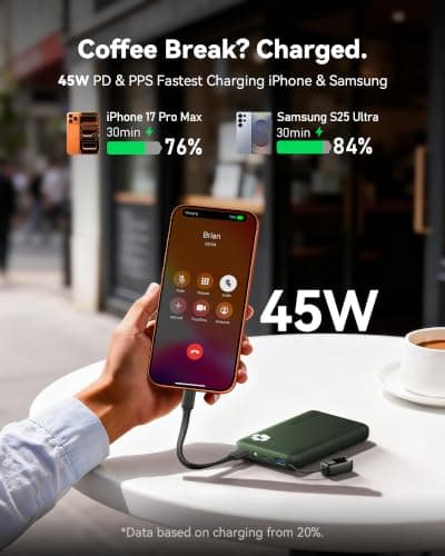 INIU 45W Fast Charging Power Bank, 40% Smaller 10000mAh Portable Charger — view 3