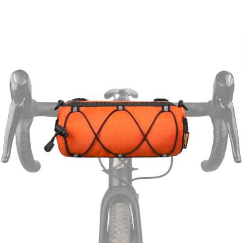 Rhinowalk Bike Handlebar Bag - Front Bag with Shoulder Strap for Road & Mountain Bikes (Orange)