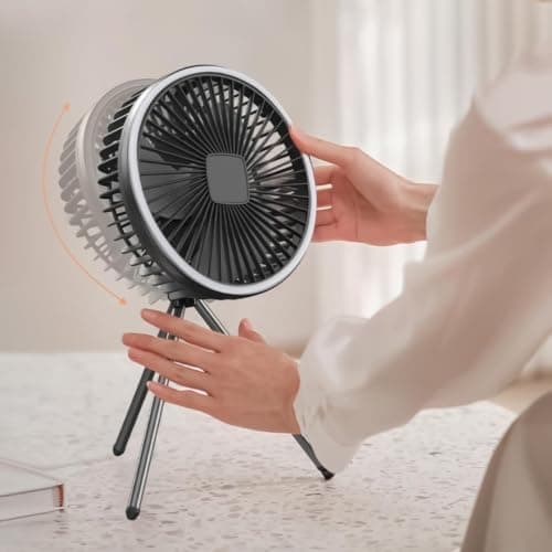 Solar Fans for Outside Floor Desk Air Blowing Device with Tripod Stand — view 2
