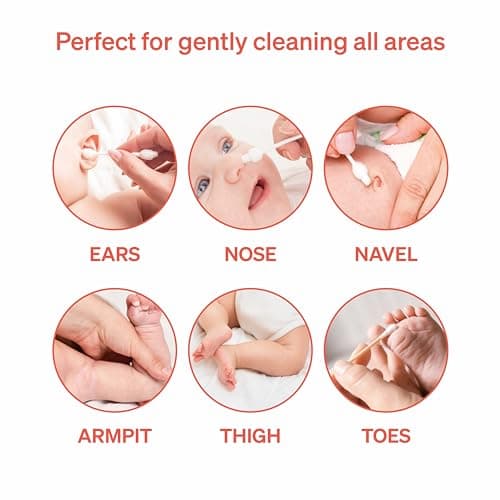 Love Noobs Baby Safety Cotton Buds, 100% Organic Cotton Earbuds for Babies, 240 Pieces, Ultra Soft Q Tips for Ears, Safety Cotton Swabs Suitable for Entire Household — view 4