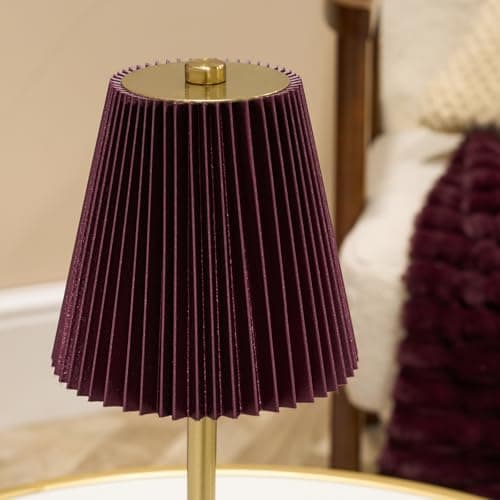 OHS Rechargeable USB Cordless Table Lamp, Cordless Battery Lamp Decorative Portable LED Light Bedside Table Lamps for Bedroom Living Room Home Office, Burgundy — view 4