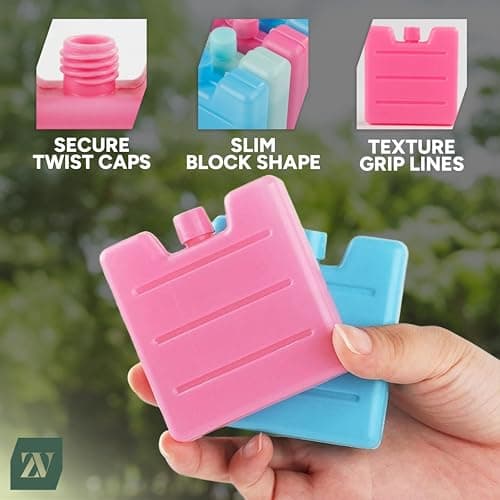 Zuvo Freezer Blocks 6 Pack, Reusable Ice Packs for Coolers, Lunch Boxes — view 6