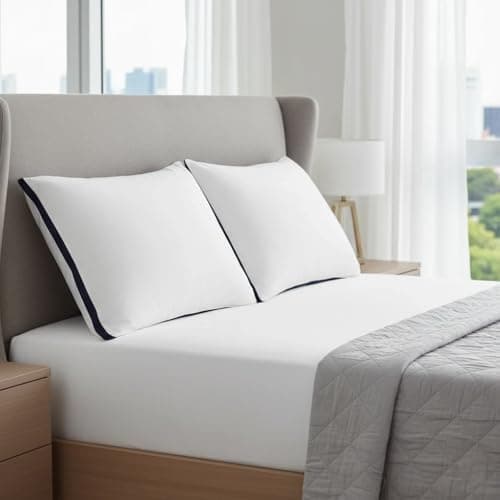 Luxury Pillows 4 Pack Hotel Quality Bed Pillow Ideal for Stomach, Back Support, Firm and Side Sleepers Down Alternative Premium Filled Hotel Pillows 4 Pack Hypoallergenic Soft Pillow for Neck — view 3