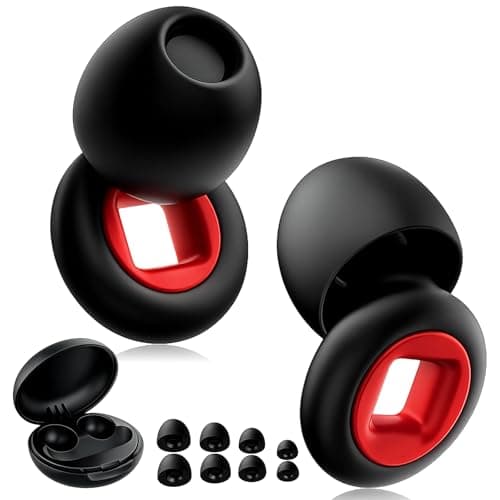 Ear Plugs Wind Noise,45db Earplugs Riding,Motorcycle Hearing Protection,Reusable Wind Noise Cancelling Earplug for Motorbike,Touring,Racing,Riding,Sleep,Concerts (Black and Red)