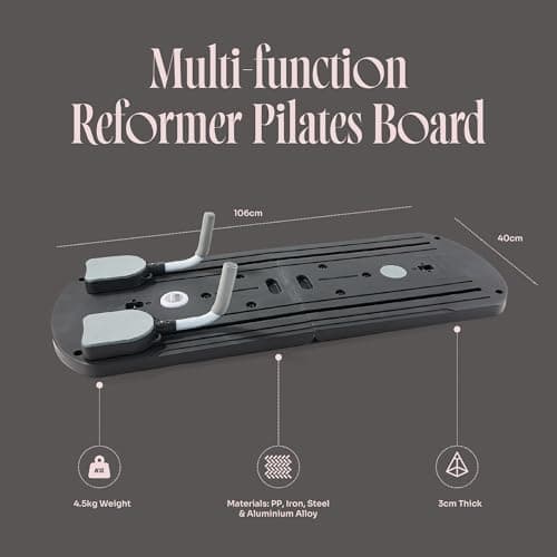 Myga Pilates Reformer Machine - Foldable Pilates Board with Rebound Ab Roller, Resistance Bands, Push Up Bars & LED Counter for Full Body Workout - Multifunctional for Home, Gym & Travel (Black) — view 5