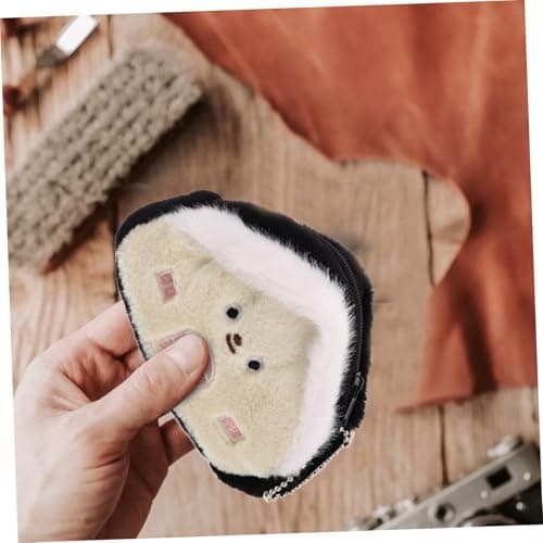 JEWEDECO Purse Portable Keychain Wallet Mini Plush Coin House-shaped Multi-purpose Cute Storage Pouch Small for Earphones and Items for Travel and Study — view 4