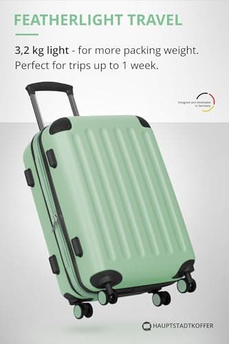 Hauptstadtkoffer Spree – Cabin Luggage, 55 × 35 × 20 cm for All Airlines, Travel Suitcase, Hard Shell Trolley, Carry-On Suitcase, Mint — view 4