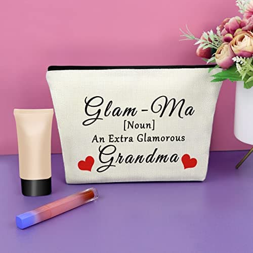 Grandmother Gifts from Granddaughter Grandma Makeup Bag New Grandma to be Gifts Cosmetic Bag Mothers Day Birthday Gifts for Grandma Nana Christmas Retirement Gifts Cosmetic Travel Pouch — view 4