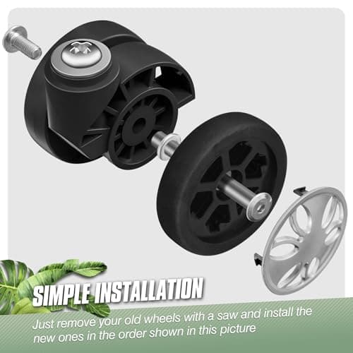 Vivikivi 8 PCS Suitcase Replacement Wheels, 50mm Luggage Wheels, VK-A4 — view 4