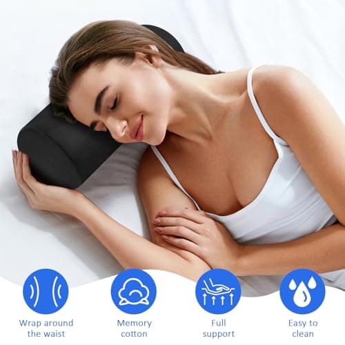 2 Pack Lumbar Roll Pillow for Lower Back Support, Sponge, Washable Cover — view 5
