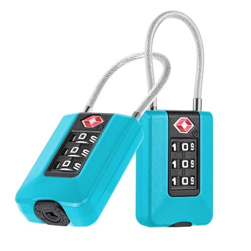 ZHEGE Luggage Locks, Suitcase Padlocks Combination (2P, Blue)