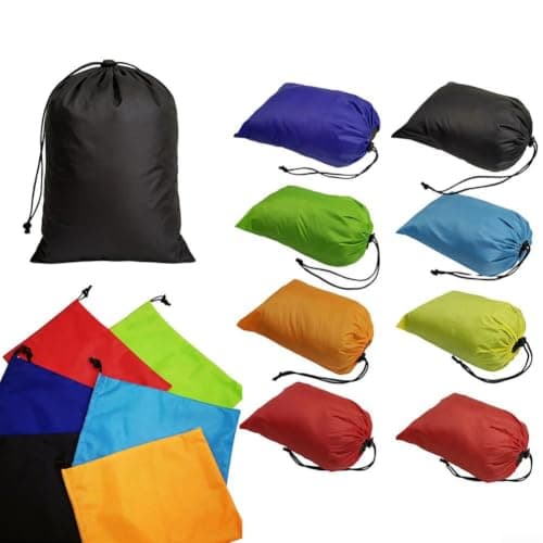 Dolvitrny Ultralight Drawstring Bag, 210T Ripstop Waterproof Storage Sack For Shoes, Clothes, Gym, Travel, Camping, Beach, Swimming, Outdoor Sports Gear Organiser(Orange) — view 4