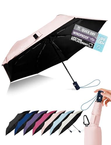 LILAC Compact Travel Umbrella，Windproof Umbrella for Rain and Sun