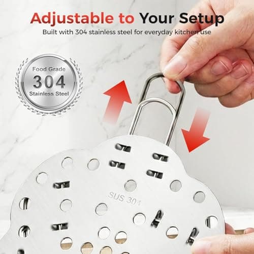 Steamer Basket - Folding Basket 15.6x2.5cm, Adjustable Pot Rack, Durable Kitchen Tool | Home Travel Camping Restaurant Dumplings Fish Pan Cooker Meal Prep Cooking Accessory Universal — view 4