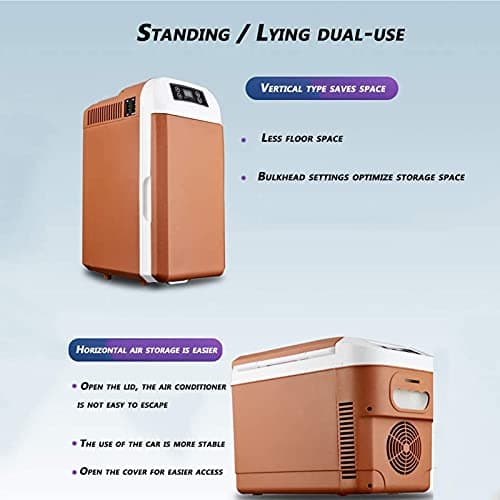JNYB Car Refrigerator, 12V Mini Fridge Portable Personal Compact Cooler And Warmer 8L 12 Cans for Cars, Road Trips, Homes, Offices,Brown — view 5