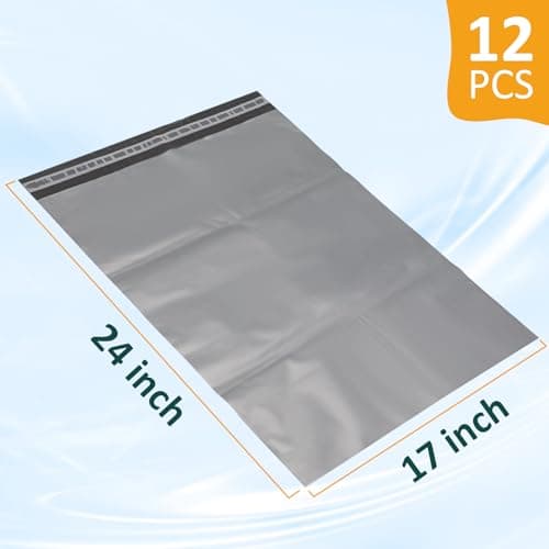 WISYOK 17"×24" Parcel Bags, 12 Pack, 65 Microns Heavy-Duty, Grey — view 2