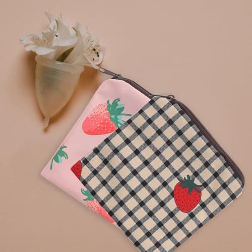 OKUMEYR 4pcs Sanitary Pad Storage Bags with Zipper, Polyester Feminine Hygiene Period Bags, Portable Decorative First Period Kit for School Or Travel — view 6