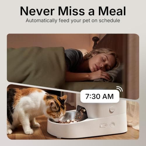 PETKIT Automatic Cat Feeder, WiFi Cat Food Dispenser with App Control, 304 Stainless Steel Bowl, 3L Capacity for Cats & Small Dogs, Anti-Clog Design for Dry & Freeze-Dried Food, Fresh-Lock Technology — view 2