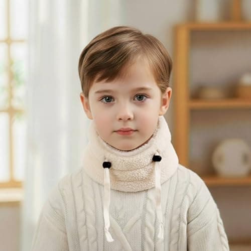 DRESHOW Balaclava Thermal Kids Windproof Fleece Ski Balaclava Winter Neck Warmer Hood Ski Fleece Hat with Cute Fluffy Ears for Girls Cycling Skating Hiking Outdoor Above Age 3 and Under Age 10 — view 4