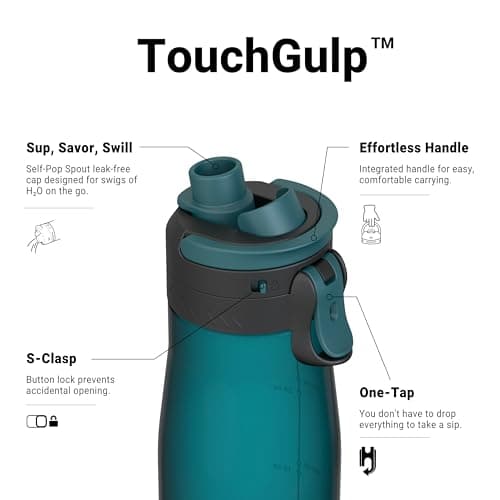 Super Sparrow Water Bottle 1000ml - One-Tap TouchGulp Bottle - Non-Toxic BPA Free - Lightweight & Sustainable Tritan Water Bottles for Sports, Travel, Outdoors — view 2