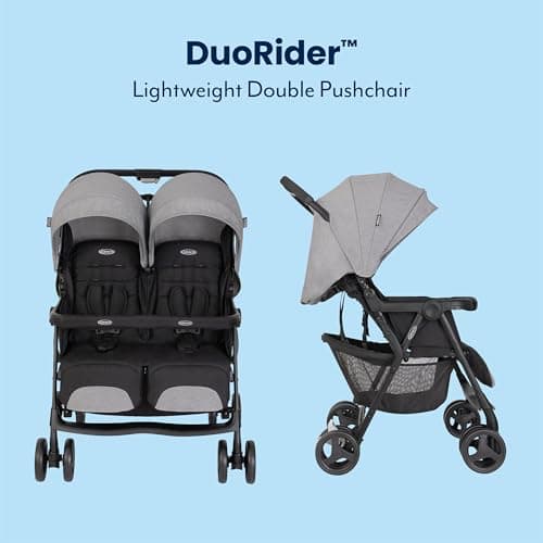 Graco DuoRider Lightweight Double Pushchair, Suitable from Birth to Approx. 3 Years, Steeple Gray Fashion — view 4