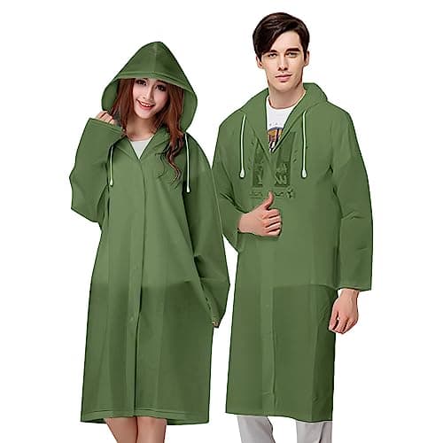 Vicloon Portable Raincoat, 2 Pack Rain Poncho Adult Waterproof with Hoods and Sleeves, Reusable Rain Resistant Poncho for Camping, Emergency Situations, Travel