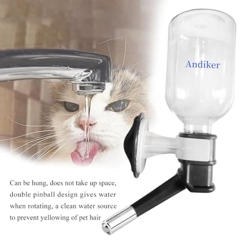 No-Drip Pet Water Dispenser Bottle-Dog Kennel Cage Water Dispenser Water Drinker Kettle for Pets can be Raised and Lowered Drinking Water Feeding Water (Black) — view 4