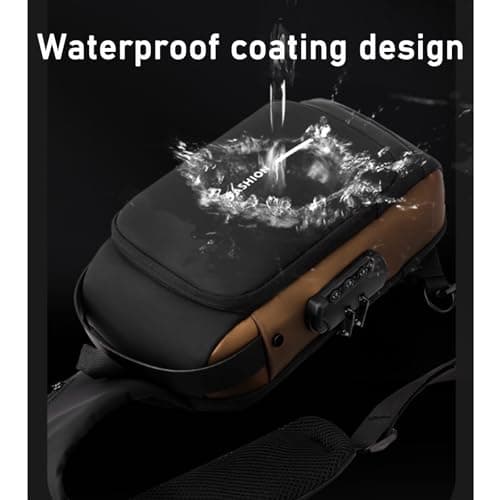 New Carbon Fiber Streamline Anti-Theft Sling Bag, Waterproof Password Anti-theft Chest Bag with USB Charging Port, Anti Theft Sling Bag for Hiking Cycling Running Travel (A) — view 4