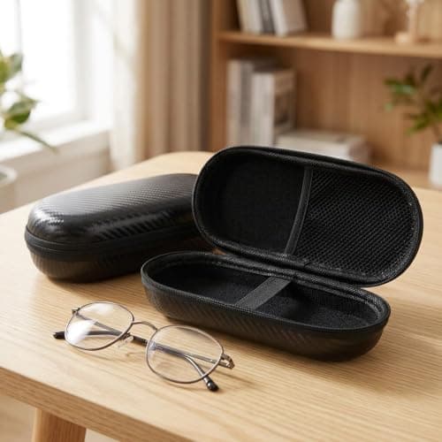 suction 2 PCS Double Glasses Case, Sunglasses Case Hard Shell, Protective Eyewear Storage, Compact Design for Travel, Durable Hard Shell Construction, Secure Dual Compartment Organisation — view 6