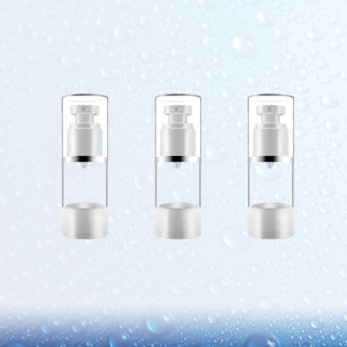 Gatuida 3pcs 15ml Press Pump Spray Bottles with Silver Trim, Refillable Travel Sunscreen Spray Bottles for Cosmetics Subpackaging and Skincare Liquid — view 4