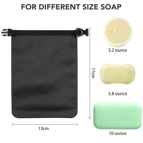Uliya Travel Soap Bag Waterproof Leakproof Soap Dishes Case Box (Black) — view 6