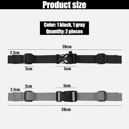 Azwood Adjustable Backpack Chest Strap, 2 Pair Non-Slip Chest Belts with Quick Release Hiking All-Purpose Webbing Nylon with Buckle - Backpack Sternum Straps for Travel Climbing School Bag School Bag — view 2