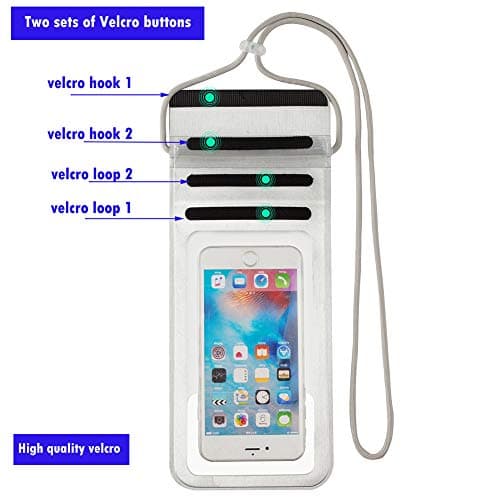 Baitoo Waterproof Phone Pouch,Waterproof Phone Case Reliable Roll Top iphone Dry Pouch Holder for iphone 14 Plus/14 Pro Max/13 Max/12 Pro Max/11 Pro Max/Xs Max to 6.9" for Swimming Kayaking(Silver) — view 4
