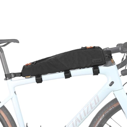 Rhinowalk Bike Top Tube Bag Bike Frame Bag 2.1L Waterproof Professional Cycling Accessories for Mountain Road Bicycle(Large)-Black