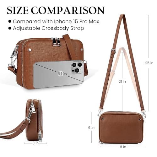 befen Brown Handbag Real Leather Shoulder Bags Women with RFID Blocking — view 6