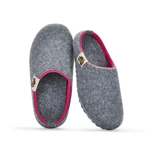 Gumbies Outback Indoor & Outdoor Slippers, Easy Slip On House Shoes with Recycled Materials, Ideas for Gift Giving for Men & Women, Grey & Pink, UK 3 — view 3