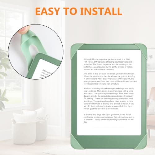 HoYiXi Universal Case for 6 inch Kindle eReader Compatible with Paperwhite(2015/2018)/Pocketbook and Tolino/Kobo Clara HD,For 6'' eReader with High Elasticity Hand Strap,Green — view 5
