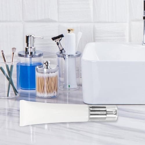 NUOBESTY 35g Plastic Refillable Cosmetic Sub Bottle with Pump Dispenser for Moisturiser, Sleek Silver Tube for Dispensing Cosmetics and Storing Lotions, for Travel and Business Trips — view 5