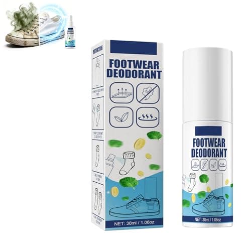 Shoe Spray Deodorizer 30ml, Odour Neutraliser for Socks Trainers Boots, Quick Dry No Residue, Fresh Mint Scent, Portable Footwear Freshener (1PC)