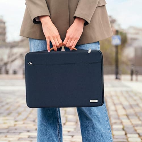 TECOOL 15.6 Inch Laptop Case Bag Waterproof Laptop Sleeve 15.6+,Dark Blue — view 3
