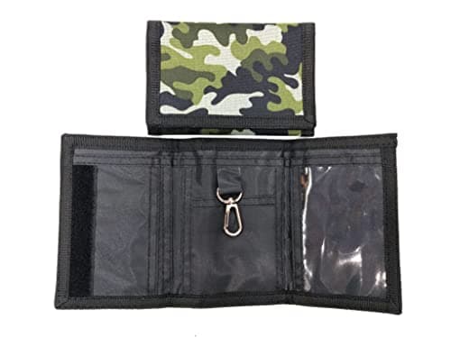 Canvas Wallet,Camouflage Wallets for Boys Vans Sport Wallet Trifold Camo Coin Purse with Magic Sticker +Zipper Pocket+Metal Sanp for Kids Boy Teen Christmas Birthday Gift — view 2