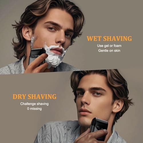 Foil Shaver for Men Electric Razor, Wet Dry Travel Double Floating Blade — view 6