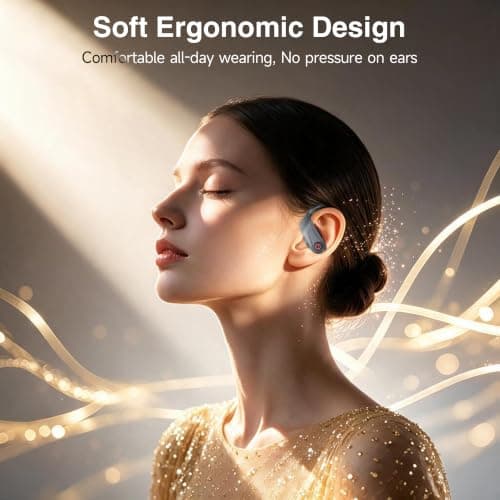 VNMN Wireless Earbuds, 2026 Bluetooth 6.1 Ear‑Hook Earphones, Sleep Earbuds, IP7 Waterproof Sports Headphones, HiFi Stereo Bass, 120H Playtime for Running Gym Exercise — view 3